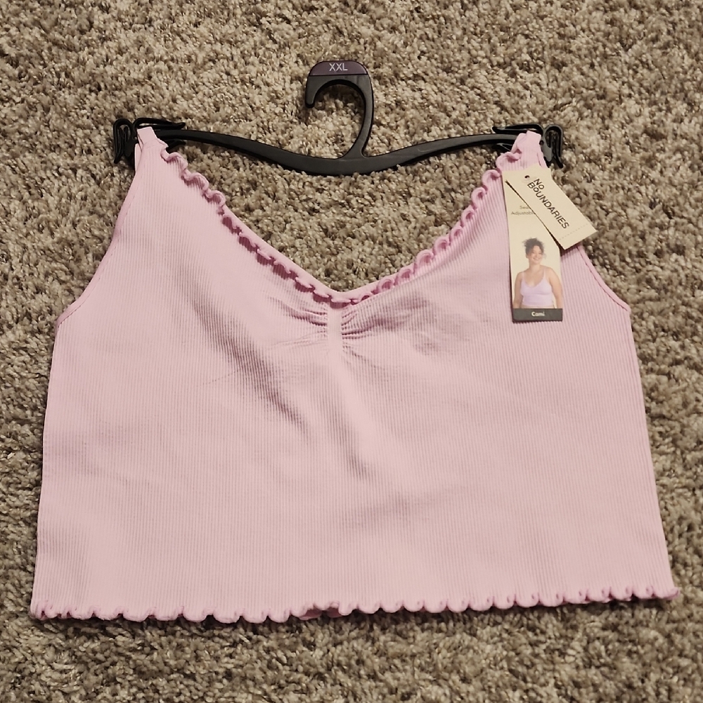 No Boundaries Pink Ribbed Cami